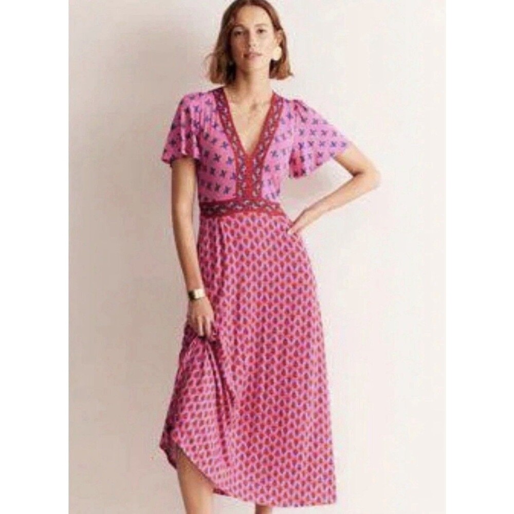 Boden Ellie Flutter Maxi Tea Dress Size US 4P